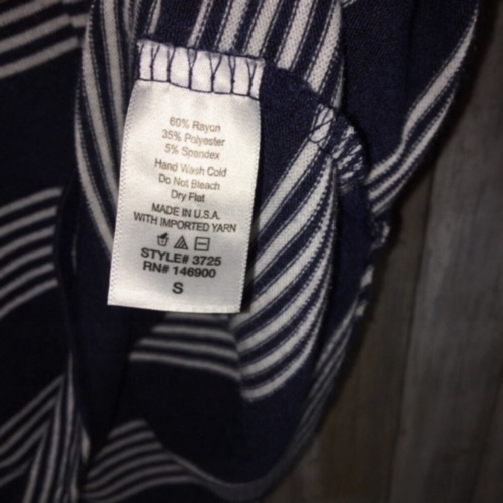 Market & Spruce Navy Striped Blouse - Picture 5 of 5